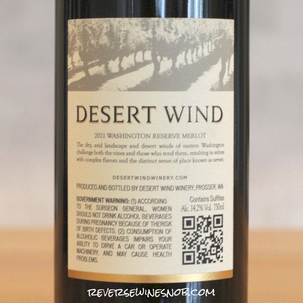 Desert Wind 2019 and 2021 Heritage Series Merlot 4 Bottles