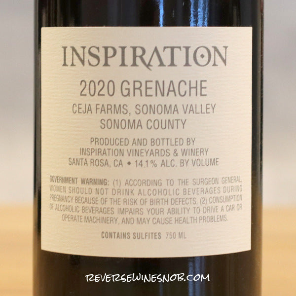 Inspiration 2020 Ceja Vineyard Grenache 3 Bottles