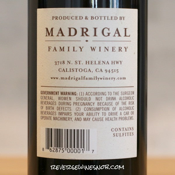 Madrigal 2019 Napa Valley Zinfandel - 4 Bottles