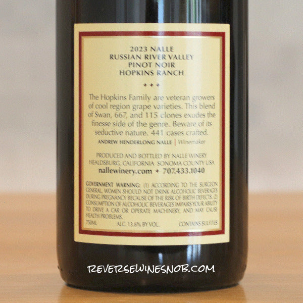 Nalle 2023 Pinot Noir 3 Bottles SUMMER HOLD
