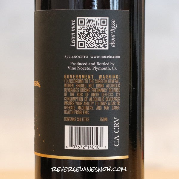 Vino Noceto Rosso Sangiovese di California 12 Bottles
