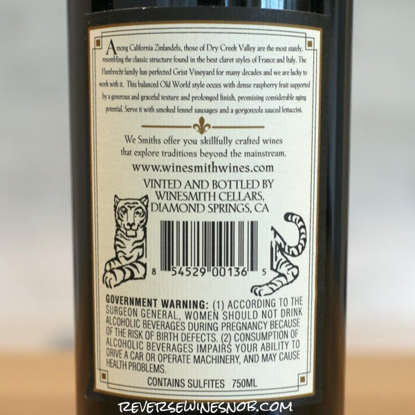 WineSmith 2019 Grist Vineyard Zinfandel DCV 3 Bottles SUMMER SHIP