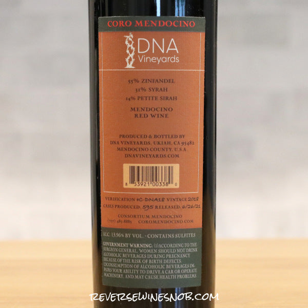 DNA Vineyards 2018 Coro Red Blend 4 Bottles SUMMER HOLD