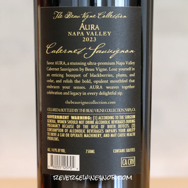 Beau Vigne 2023 AURA Cabernet Sauvignon 2 Bottles SUMMER HOLD