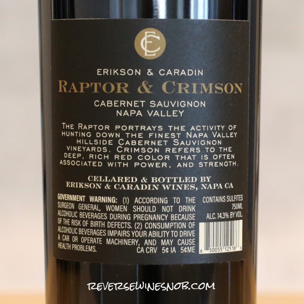 Erikson Caradin Raptor Crimson Napa Cabernet Sauvignon 4 Bottles