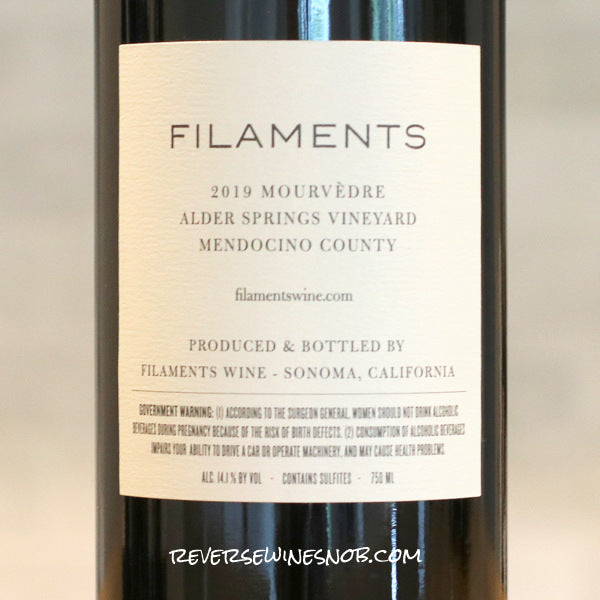 Filaments 2018, 2019, 2021 Alder Springs Mourvedre 3 Bottles SUMMER HOLD
