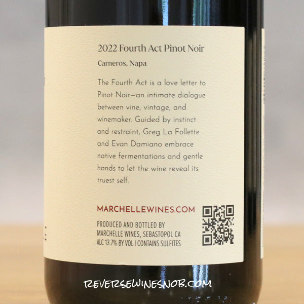 Marchelle 2022 Fourth Act Pinot Noir 3 Bottles