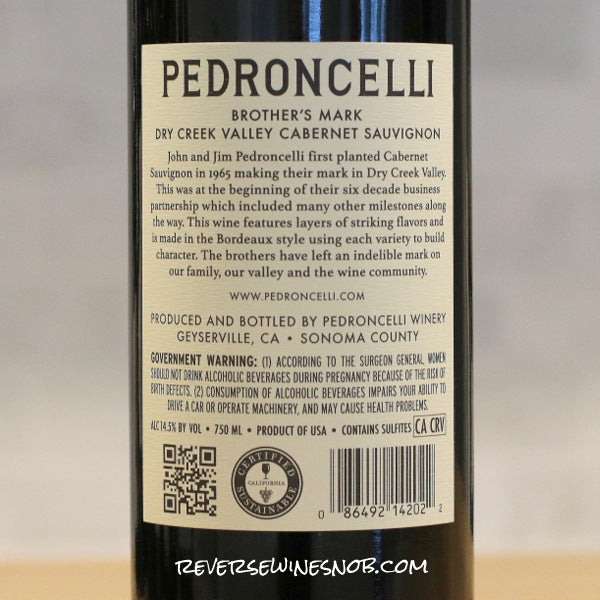 Pedroncelli 2023 Brother's Mark Cabernet Sauvignon 6 Bottles