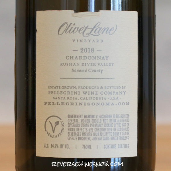 Pellegrini 2018 Olivet Lane Chardonnays 4 Bottles SUMMER SHIP