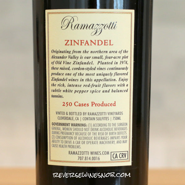 Ramazzotti 2022 Zinfandel 3 Bottles SUMMER HOLD