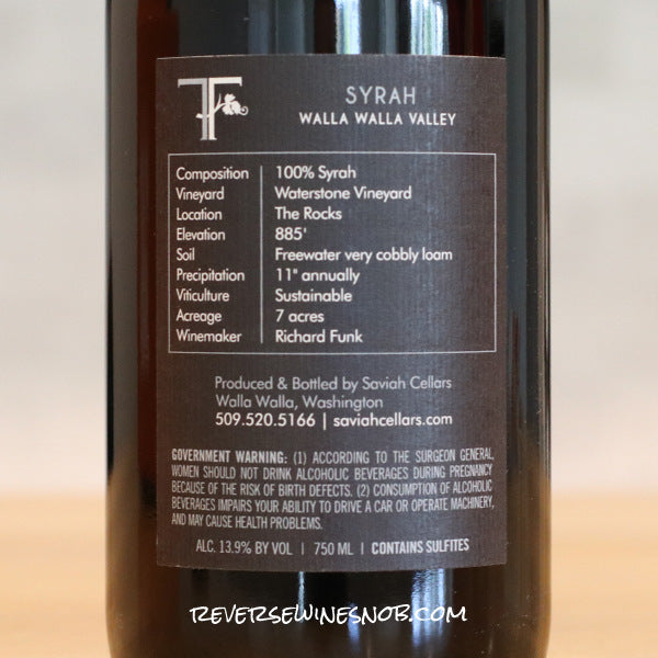 Saviah Cellars 2021  Estate Syrah 3 Bottles