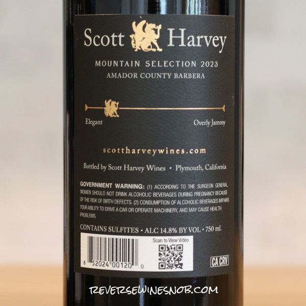 Scott Harvey 2023 Mountain Selection Barbera 4 bottles - SUMMER HOLD