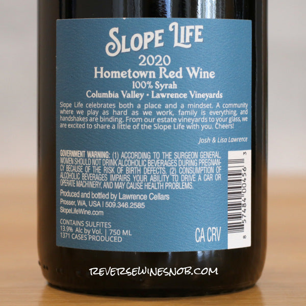Slope Life 2020 Hometown Red Syrah 6 Bottles